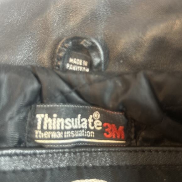 Shaf Leather Jacket Men’s L 42 Motorcycle Moto Biker Style Grunge Rock VTG 80's - Picture 9 of 15